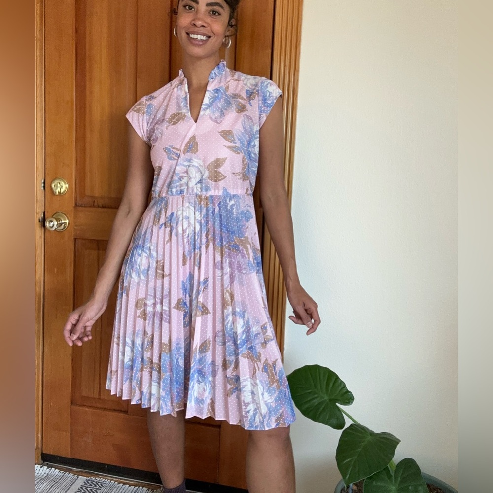 Floral vintage midi dress